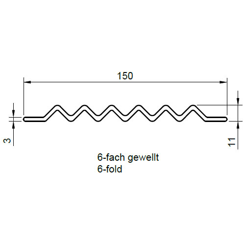 PP-el Basis Flexmanschettenband 6-fach gewellt, 150x3 mm, 30 m auf Rolle , elektrisch leitfähig