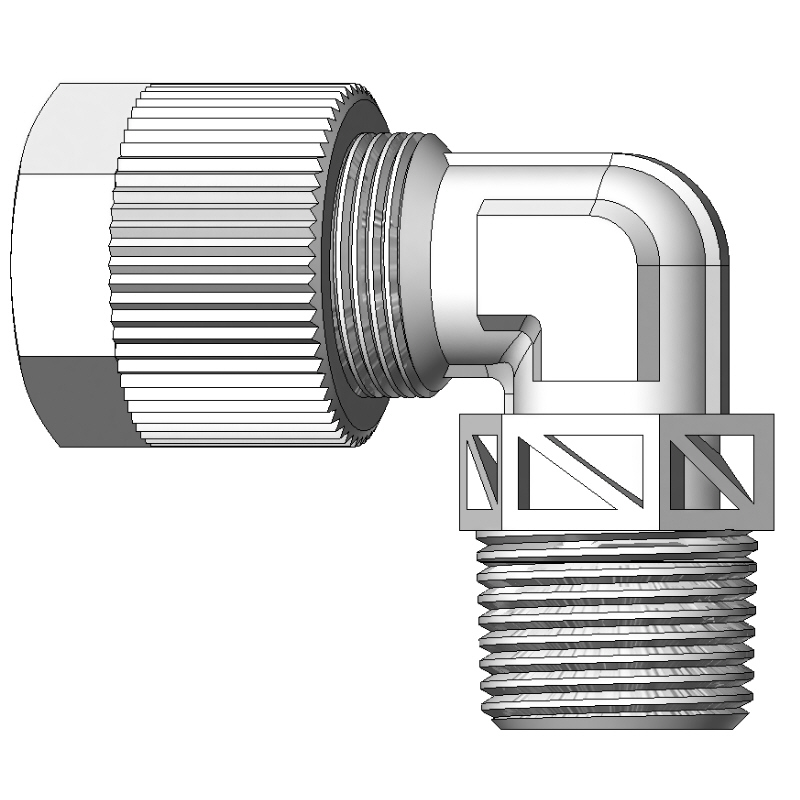 Winkel-Einschraubverschraubung PVDF, Typ SO 22421